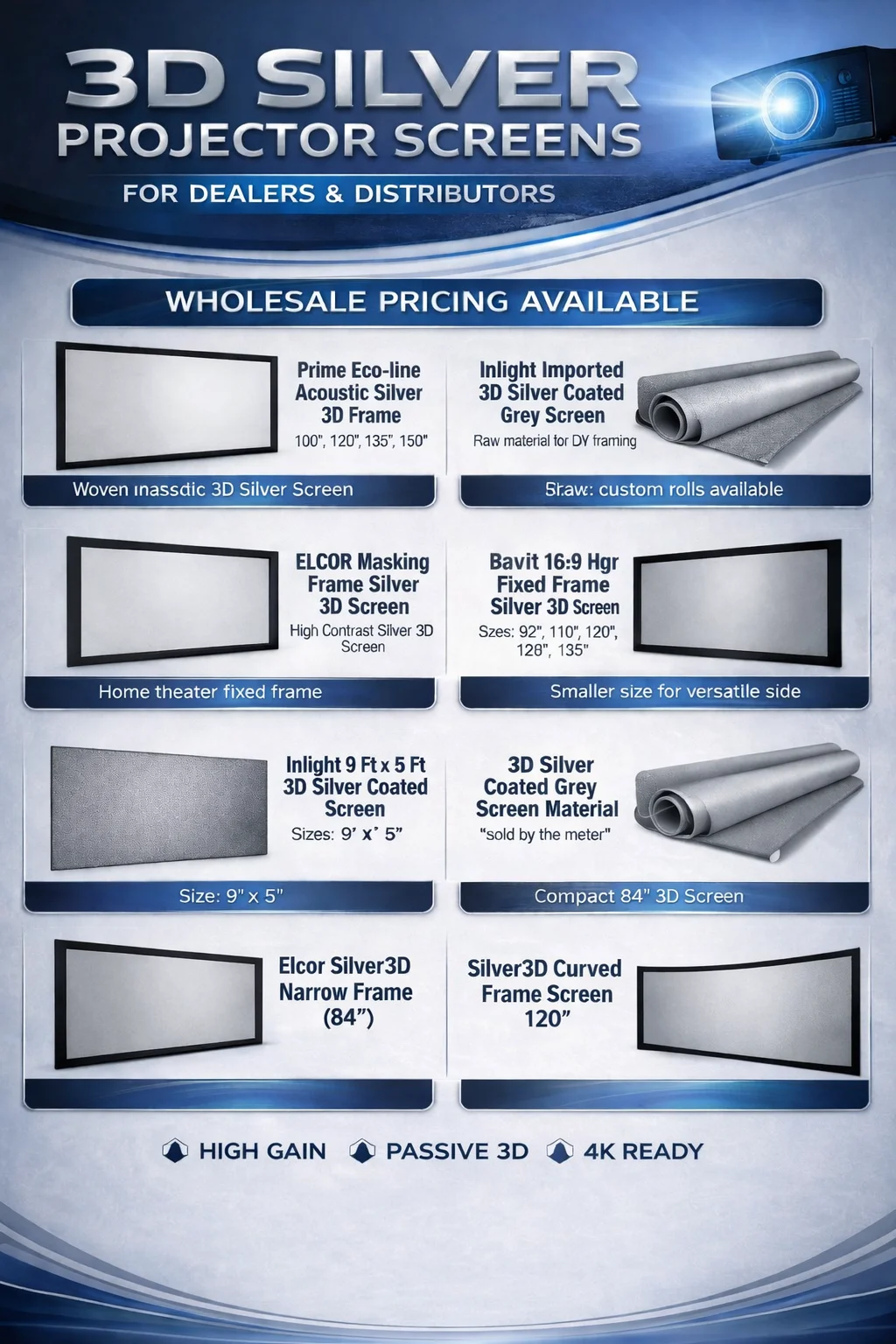 Best 3D Silver Projector Screen Supplier in India - Vande Bharat
