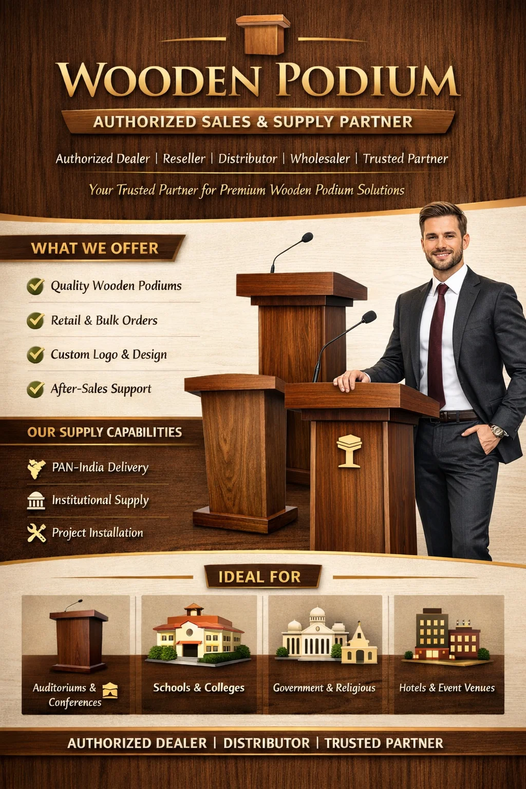 Ahuja Wooden Podium Brands