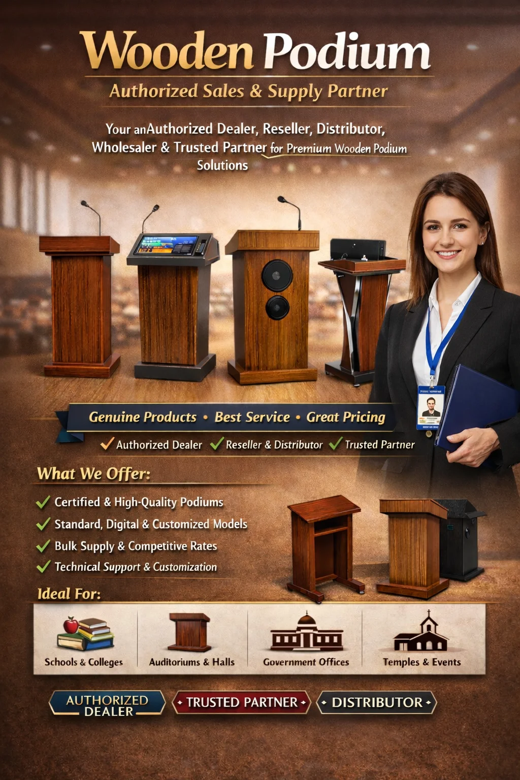 Ahuja Wooden Podium Range