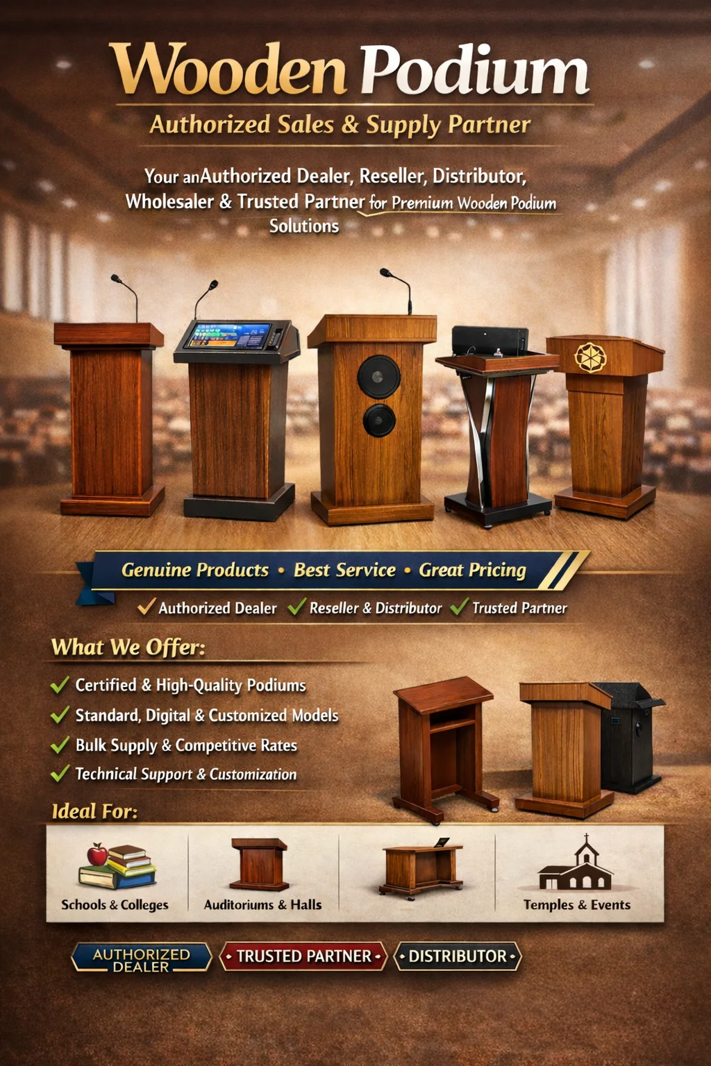 Ahuja Wooden Podium Solutions